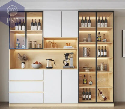 Moderne Wohnzimmerschrank mit Glastüren PST PS Tradings  PST PS Tradings 240x40x220cm-Style12 PST PS Tradings