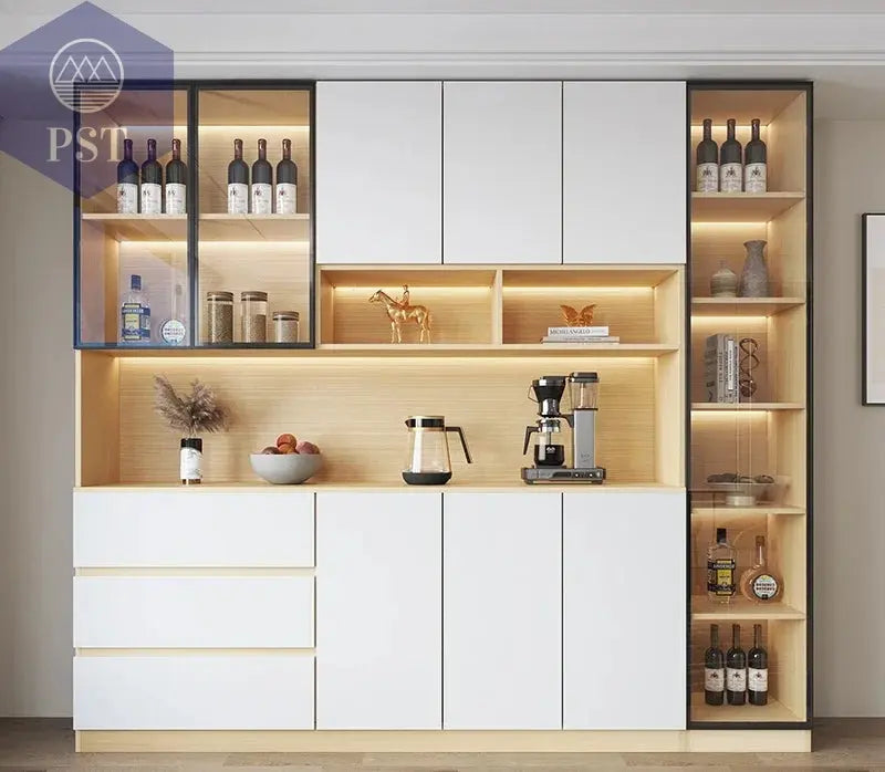 Moderne Wohnzimmerschrank mit Glastüren PST PS Tradings  PST PS Tradings 240x40x220cm-Style13 PST PS Tradings