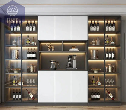 Moderne Wohnzimmerschrank mit Glastüren PST PS Tradings  PST PS Tradings 280x40x220cm-T PST PS Tradings