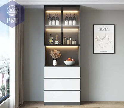 Moderne Wohnzimmerschrank mit Glastüren PST PS Tradings  PST PS Tradings 80x40x220cm-B PST PS Tradings