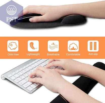 New Wrist Rest Mouse Pad Memory Foam Superfine Fibre Wrist Rest Pad Ergonomic Mousepad for Typist Office Gaming PC Laptop - PST PS Tradings