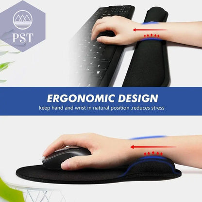 New Wrist Rest Mouse Pad Memory Foam Superfine Fibre Wrist Rest Pad Ergonomic Mousepad for Typist Office Gaming PC Laptop - PST PS Tradings