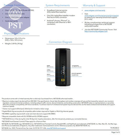 Netgear Nighthawk® RS300 PST PS Tradings Router Router Netgear Nighthawk® RS300