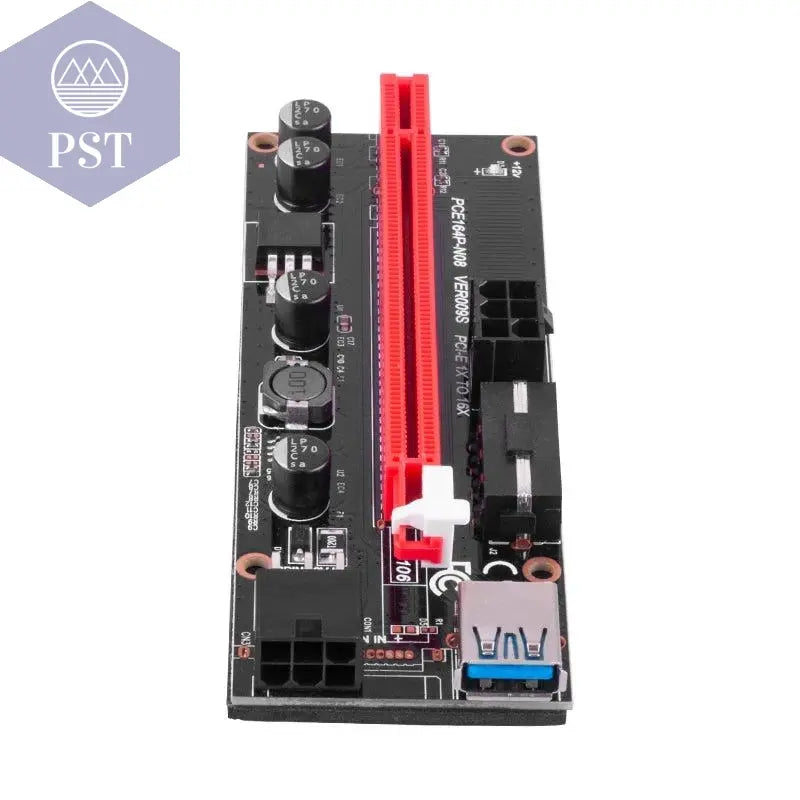 New PCI-E Riser 009 Express 1X 4x 8x 16x Extender PCI E USB Riser 009S GPU Dual 6Pin Adapter Card SATA 15pin for BTC Miner - PST PS Tradings