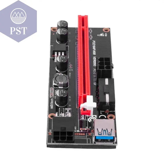 New PCI-E Riser 009 Express 1X 4x 8x 16x Extender PCI E USB Riser 009S GPU Dual 6Pin Adapter Card SATA 15pin for BTC Miner - PST PS Tradings