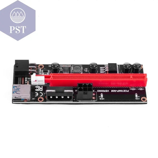New PCI-E Riser 009 Express 1X 4x 8x 16x Extender PCI E USB Riser 009S GPU Dual 6Pin Adapter Card SATA 15pin for BTC Miner - PST PS Tradings