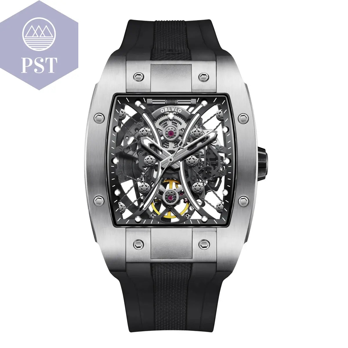 OBLVLO Sportwatch für Herren – Automatik Edelstahl Armbanduhr PST PS Tradings  PST PS Tradings EM-S-YBB PST PS Tradings OBLVLO Sportwatch für Herren – Automatik Edelstahl Armbanduhr