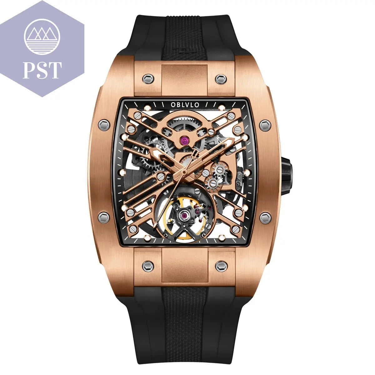 OBLVLO Sportwatch für Herren – Automatik Edelstahl Armbanduhr PST PS Tradings  PST PS Tradings EM-ST-PBB PST PS Tradings OBLVLO Sportwatch für Herren – Automatik Edelstahl Armbanduhr