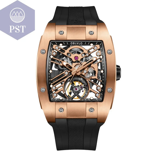 OBLVLO Sportwatch für Herren – Automatik Edelstahl Armbanduhr PST PS Tradings  PST PS Tradings EM-ST-PBB PST PS Tradings OBLVLO Sportwatch für Herren – Automatik Edelstahl Armbanduhr