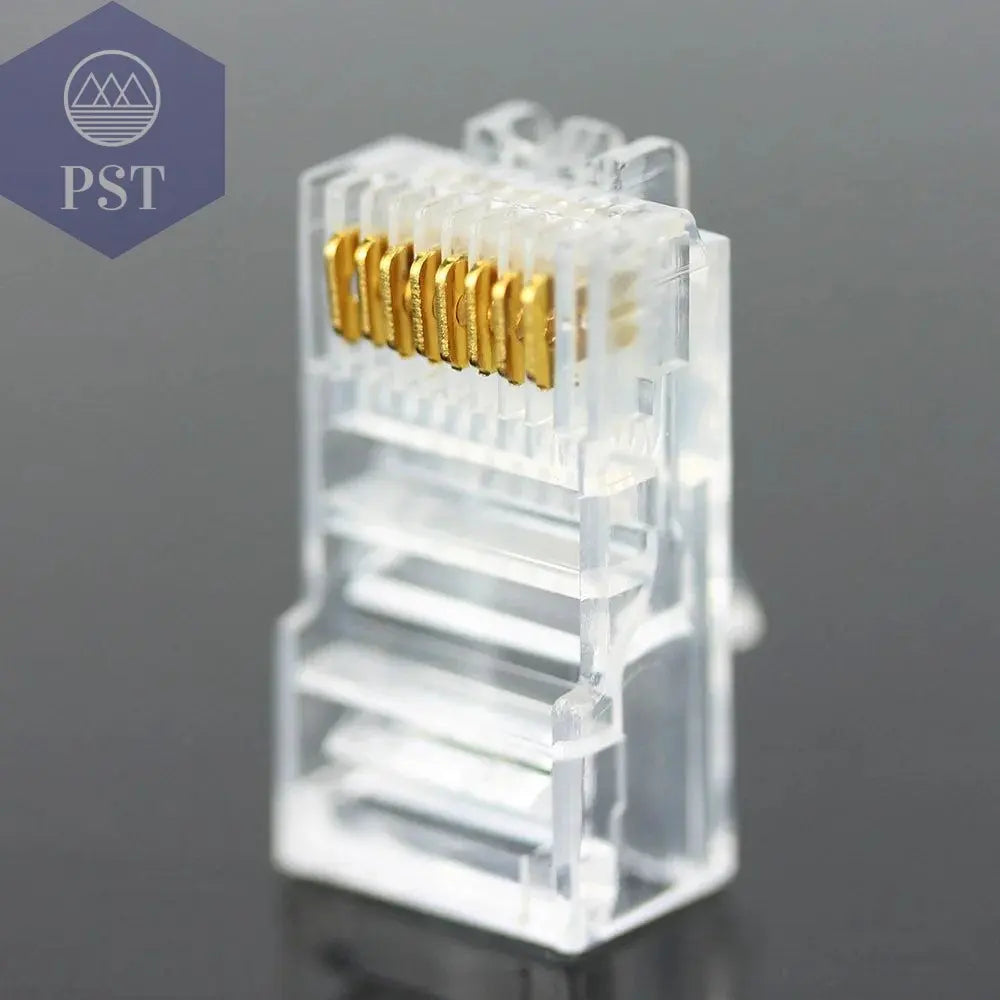 OULLX 20/50/100PCS RJ45 Ethernet Cables Module Plug Network Connector RJ-45 Crystal Heads Cat5 Cat5e Gold Plated Network Cable - PST PS Tradings