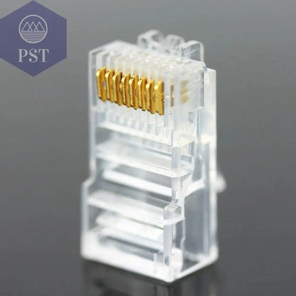 OULLX 20/50/100PCS RJ45 Ethernet Cables Module Plug Network Connector RJ-45 Crystal Heads Cat5 Cat5e Gold Plated Network Cable - PST PS Tradings