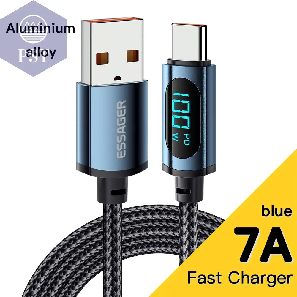 PD 100 W Usb-Typ-C-Kabel Auf USB C 7 a Schnellladekabel Für OPPO Realme Huawei Poco Samsung Displaykabel PST PS Tradings  PST PS Tradings 7A-Blue-Cable-2M PST PS Tradings PD 100 W Usb-Typ-C-Kabel Auf USB C 7 a Schnellladekabel Für OPPO Realme Huawei Poco Samsung Displaykabel