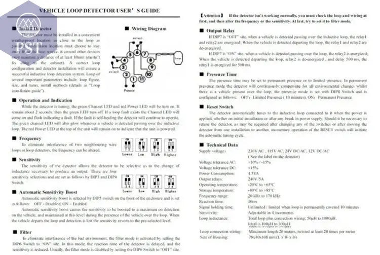 PD-132 Automatic Gate Opener Barrier Gate Traffic Inductive Single Channel Loop Vehicle Detector Compatible with northtech - PST PS Tradings