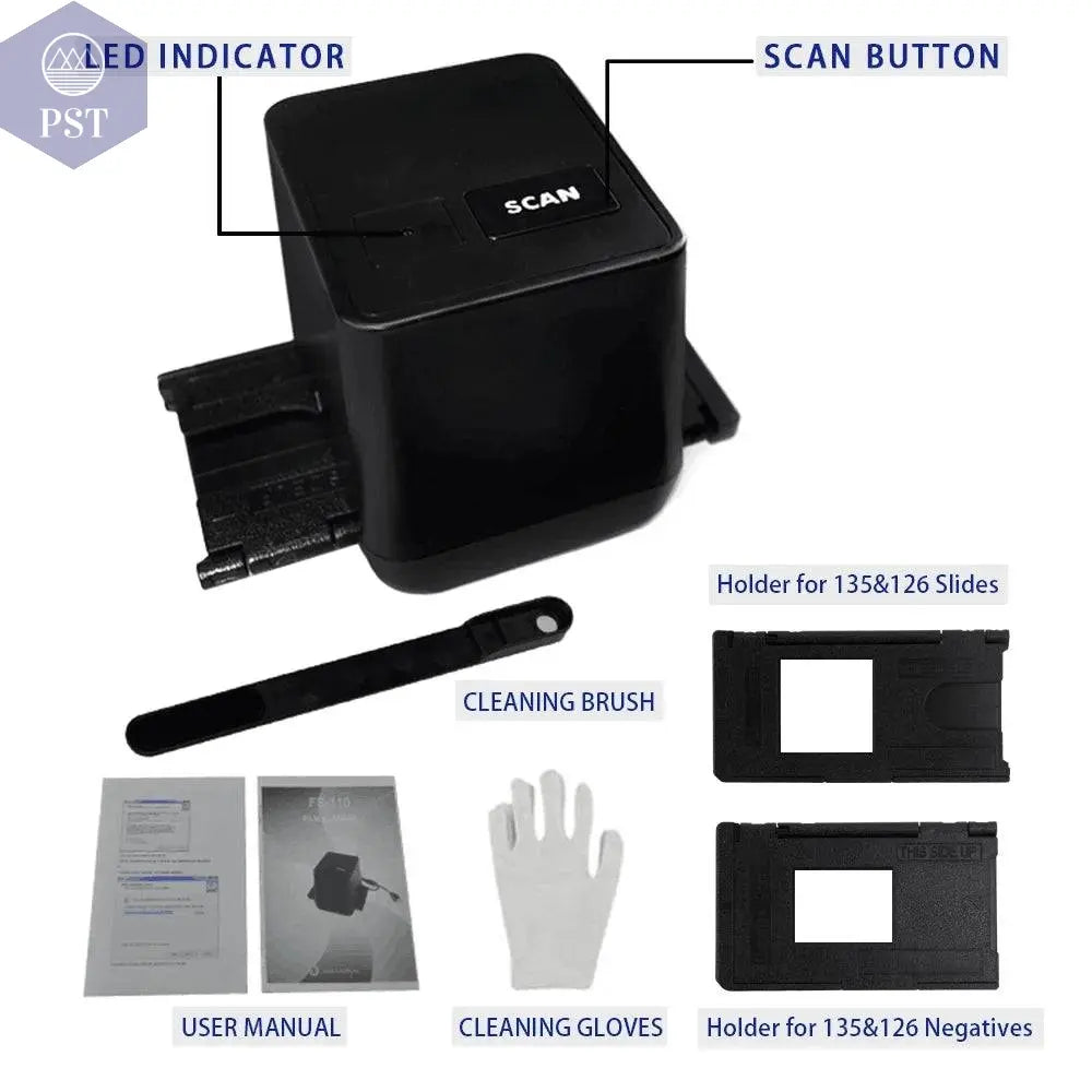 Portable Negative Film Scanners 35mm 135 Slide Film Converter Photo Digital Image 17.9 Mega Pixels Monochrome Slide Film Scanner - Property & Safety Tradings