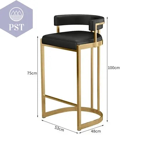 Premium Gold Barhocker Nordic Hochwertige italienische Rückenlehne Partystühle Rundes Kissen Bequeme Taburetes De Barmöbel       PST PS Tradings