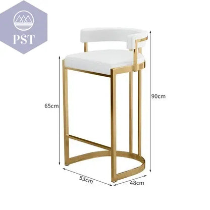 Premium Gold Barhocker Nordic Hochwertige italienische Rückenlehne Partystühle Rundes Kissen Bequeme Taburetes De Barmöbel       PST PS Tradings