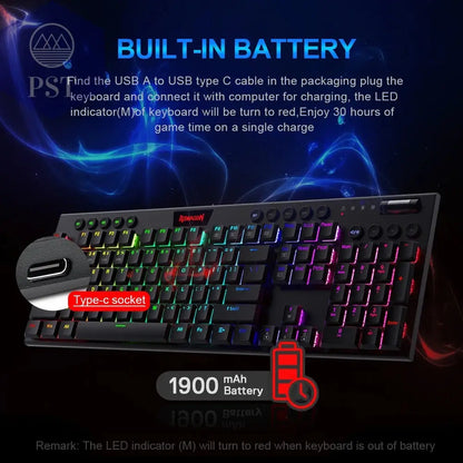 Redragon K618 RGB Wireless Gaming Tastatur PST PS Tradings   Redragon K618 RGB Wireless Gaming Tastatur