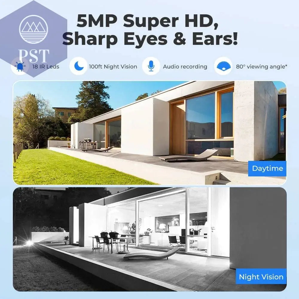 Reolink Smart Security Camera 5MP Outdoor Infrared Night Vision Cam with Human/Car/Pet Detection POE IP Camera - Property & Safety Tradings