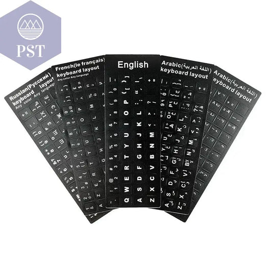 Russian French English Arabic Spanish Portuguese Hebrew Keyboard Stickers Letter Alphabet Layout Sticker For Laptop Desktop PC - PST PS Tradings
