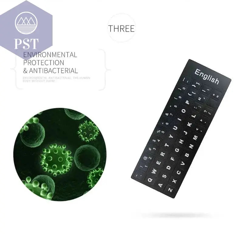 Russian French English Arabic Spanish Portuguese Hebrew Keyboard Stickers Letter Alphabet Layout Sticker For Laptop Desktop PC - PST PS Tradings