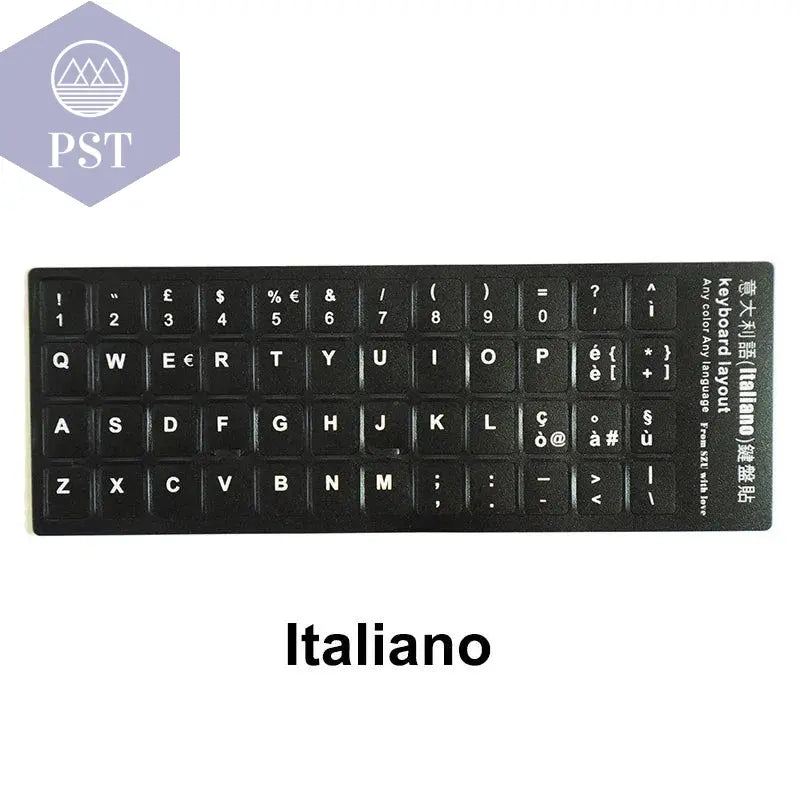 Russian French English Arabic Spanish Portuguese Hebrew Keyboard Stickers Letter Alphabet Layout Sticker For Laptop Desktop PC - PST PS Tradings
