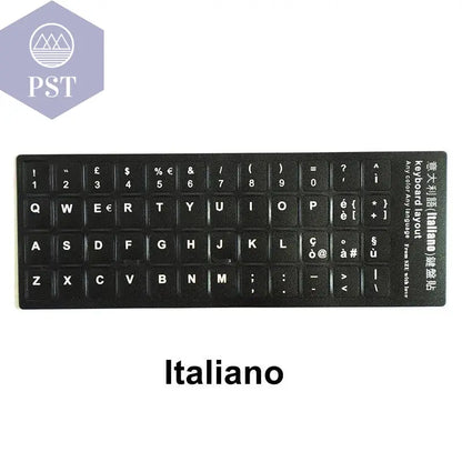 Russian French English Arabic Spanish Portuguese Hebrew Keyboard Stickers Letter Alphabet Layout Sticker For Laptop Desktop PC - PST PS Tradings