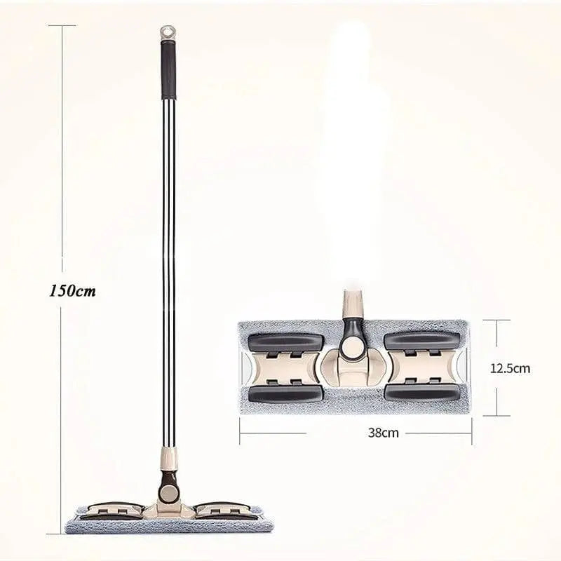 Extended Mopa Rectangular Household Vileda Mop Floor Tiles Cleaning 360 Rotation Magic Dusting Microfiber Pad Lazy Tool 150cm - PST PS Tradings