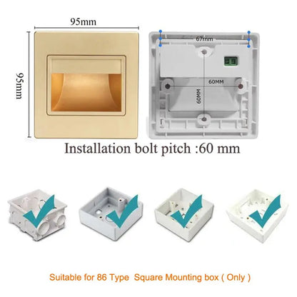 Einbau in LED-Treppen licht 85-265V Wand leuchte Beleuchtung Schritt Treppe Gang Lampen warm kühl weiß Keller Durchgang Fuß lichter       PST PS Tradings
