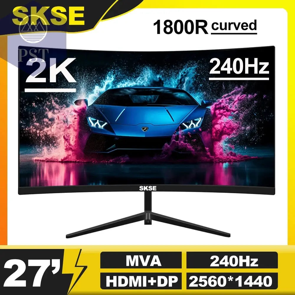 SKSE 27 Inch 2K Monitor 240HZ Display LED 1800R Curved Screen Computer Gaming Monitor PC HD DP/HDMI Interface 2560*1440 PST PS Tradings  PST PS Tradings 27-2K-240-CB PST PS Tradings SKSE 27 Inch 2K Monitor 240HZ Display LED 1800R Curved Screen Computer Gaming Monitor PC HD DP/HDMI Interface 2560*1440