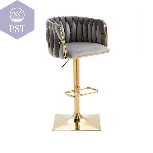 Samt Grau Barhocker Höhenverstellbar Art Deco Grün Blau gold Metall       PST PS Tradings