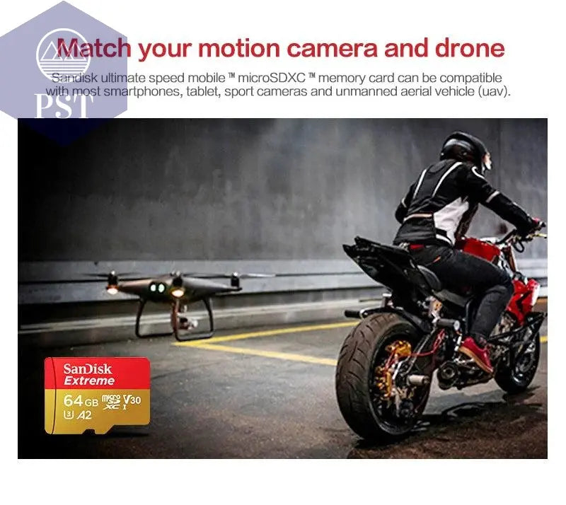 Sandisk Micro SD Card Original Extreme A2 V30 U3 SDXC Flash 32GB 64GB 128GB 256GB MicroSD Card 190MB/s TF Card for Phone Tablet - PST PS Tradings