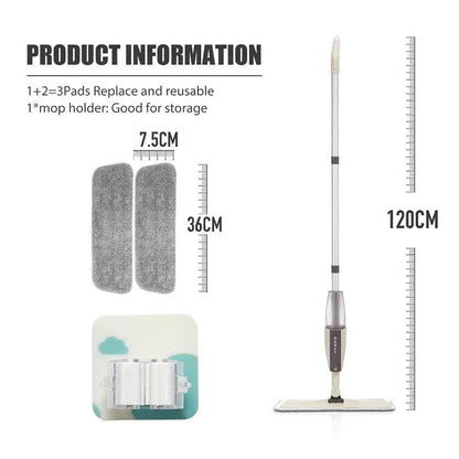 Spray Floor Mop with Reusable Microfiber Pads 360 Degree Handle Mop for Home Kitchen Laminate Wood Ceramic Tiles Floor Cleaning - PST PS Tradings