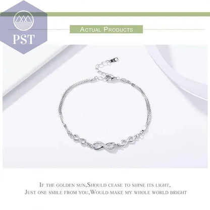 Silbernes Infinity Love Kettenglied PST PS Tradings  PST PS Tradings  PST PS Tradings Silbernes Infinity Love Kettenglied