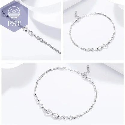 Silbernes Infinity Love Kettenglied PST PS Tradings  PST PS Tradings  PST PS Tradings Silbernes Infinity Love Kettenglied