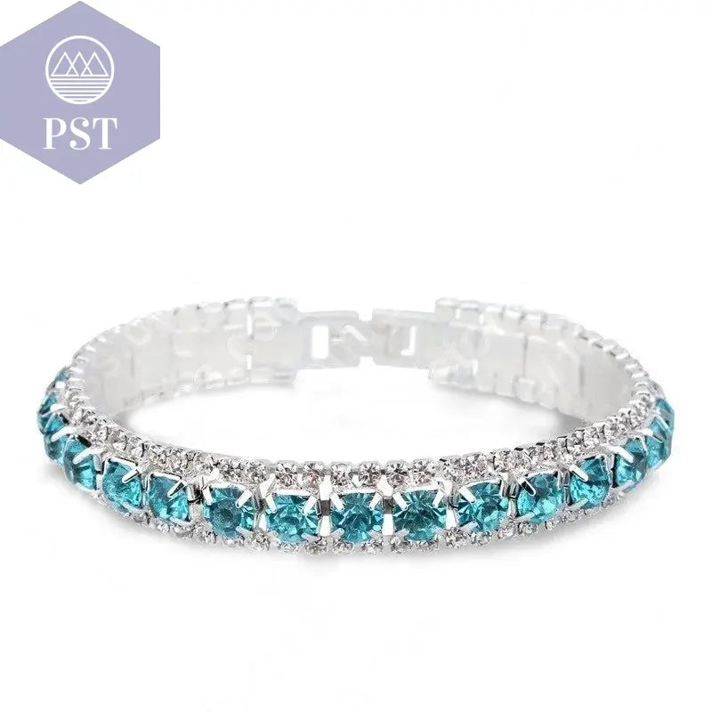 Silver Women Classic Jewelry Red Cubic Zircon Bracelet& Bangle present - PST PS Tradings