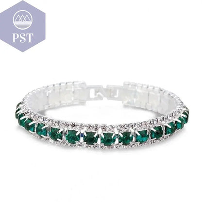 Silver Women Classic Jewelry Red Cubic Zircon Bracelet& Bangle present - PST PS Tradings