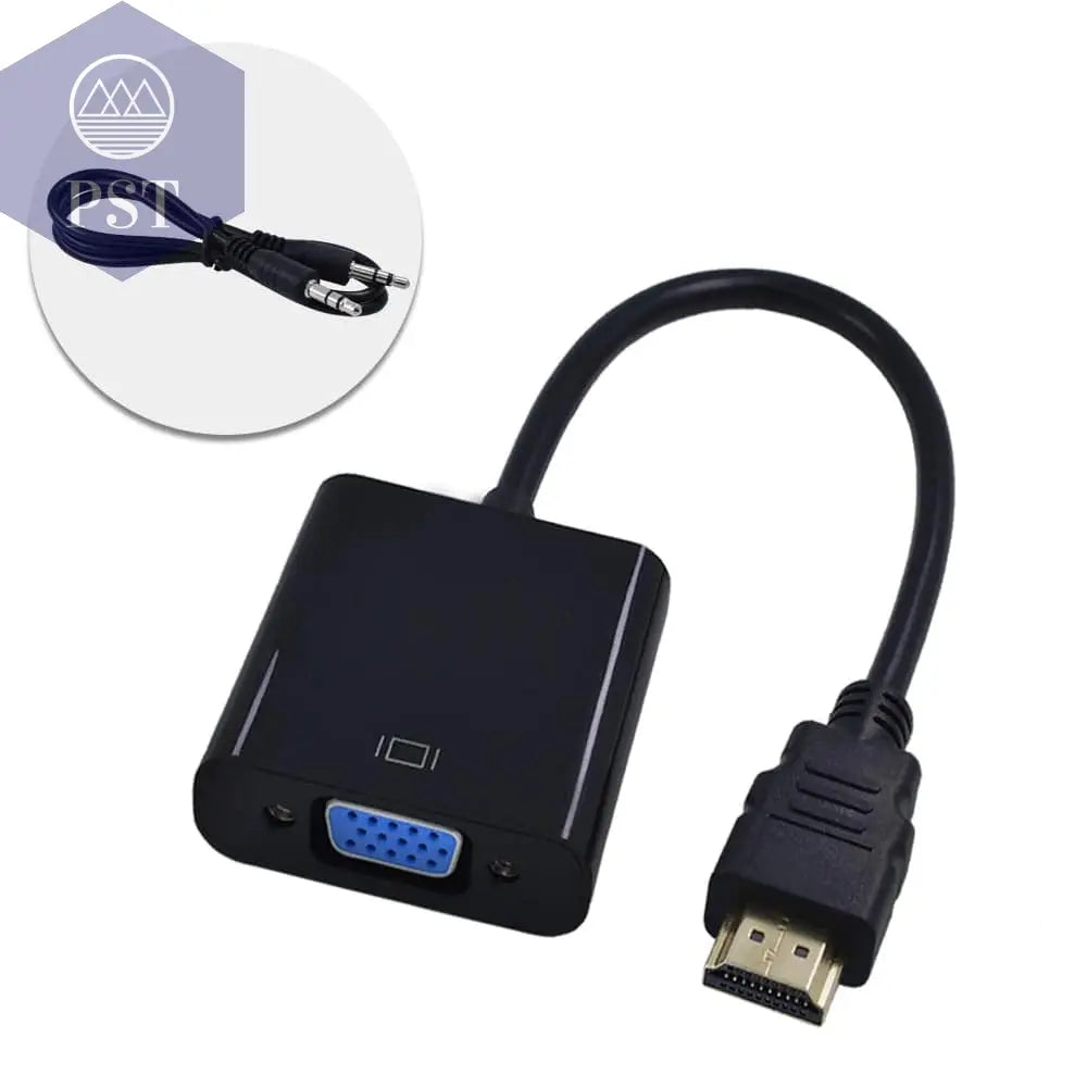 TISHRIC HDMI-compatible TO VGA Adapter 1080P Digital TO Analog Audio Converter Male To Famale For PC Laptop TV Box Projector - Property & Safety Tradings