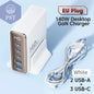 Toocki 140W GaN USB Charger 5in1 Desktop Fast Charge PST PS Tradings  EU White Toocki 140W GaN USB Charger 5in1 Desktop Fast Charge