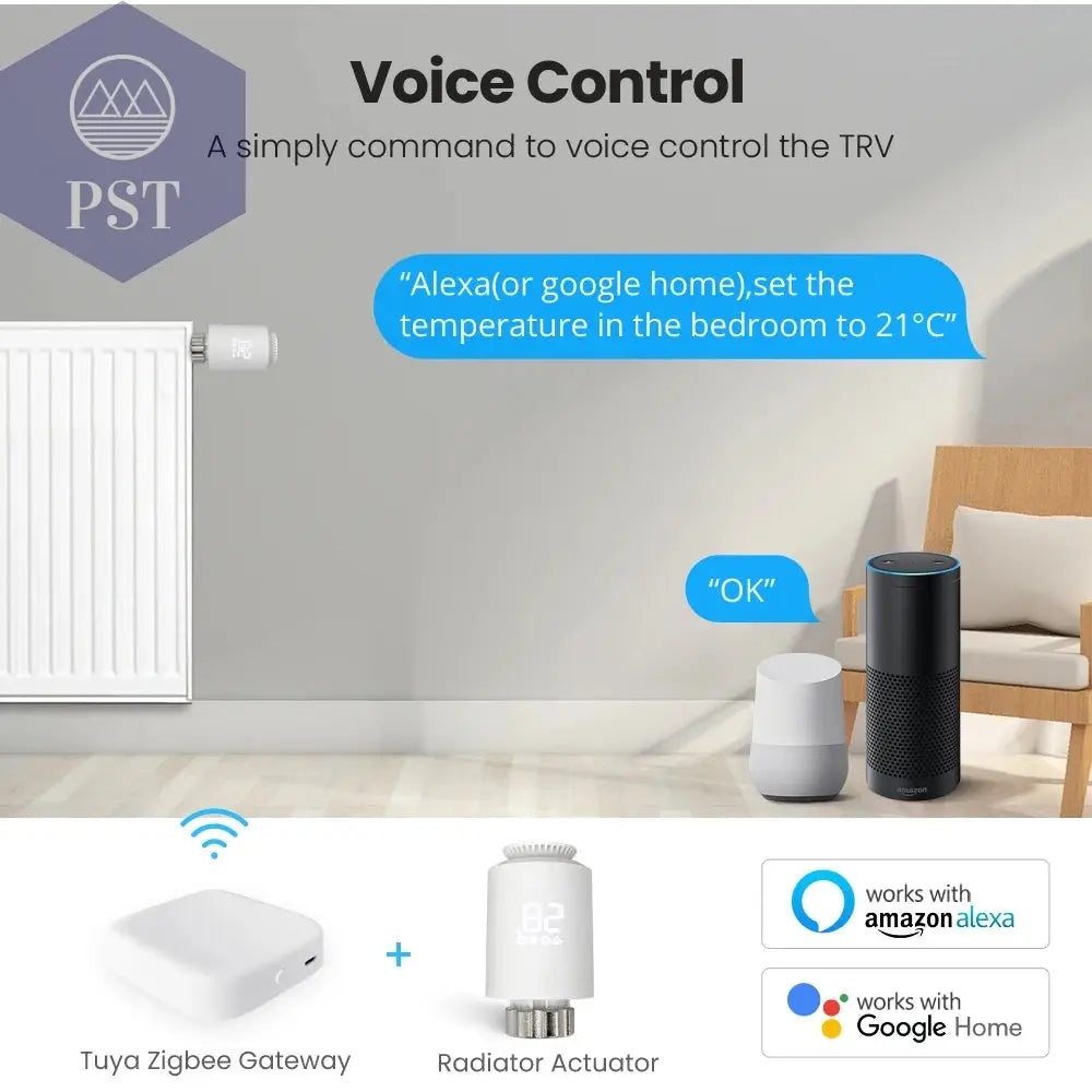 Tuya Smart Zigbee 3,0 TRV Heizkörper Stellventil Thermostatventil Temperatur Controller Unterstützung Alexa Google Hause PST PS Tradings  Tuya Smart Zigbee 3,0 TRV Heizkörper Stellventil Thermostatventil Temperatur Controller Unterstützung Alexa Google Hause