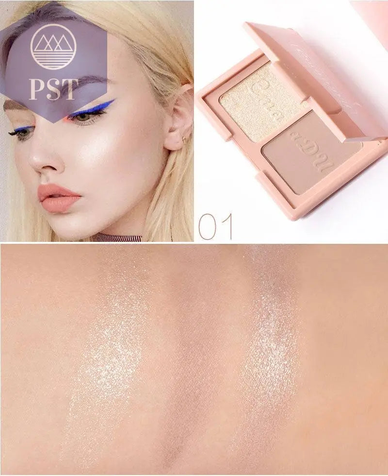 Two-tone Blush Highlighter And Contouring Palette PST PS Tradings  PST PS Tradings 3-Style PST PS Tradings Two-tone Blush Highlighter And Contouring Palette