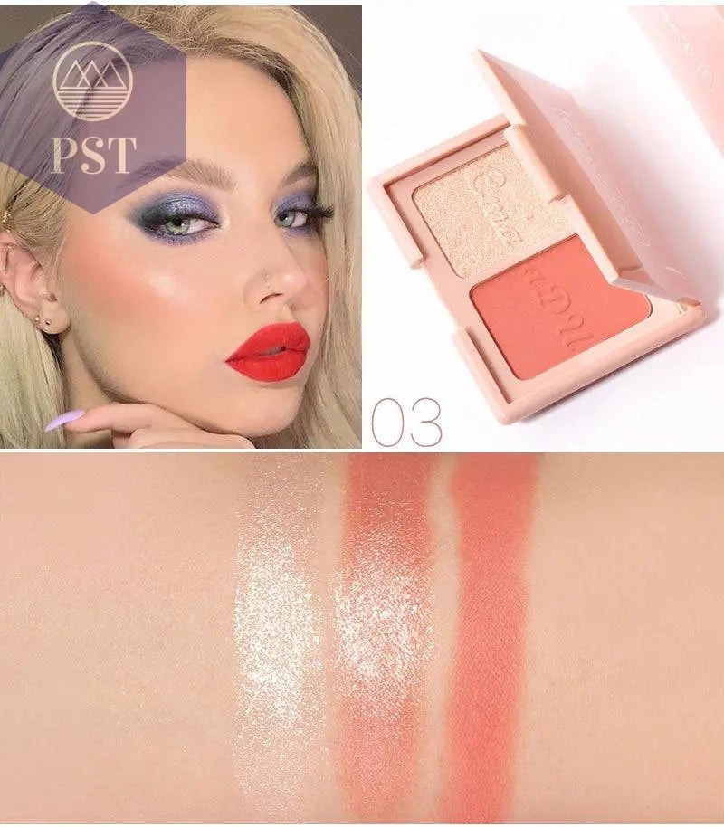 Two-tone Blush Highlighter And Contouring Palette PST PS Tradings  PST PS Tradings  PST PS Tradings Two-tone Blush Highlighter And Contouring Palette