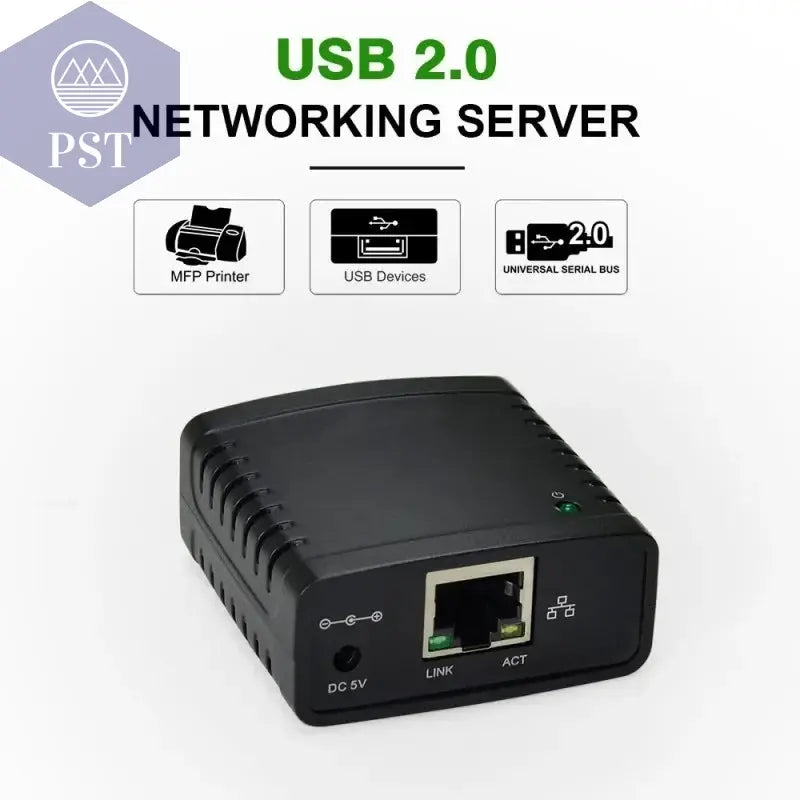 USB 2.0 Port LPR Printer Server MFT Print With 10/100Mbps Ethernet Port Sharing a LAN Networking Printer Adapter       PST PS Tradings