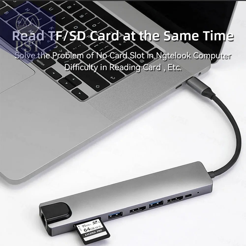 USB C Hub 8in1 mit 4K HDMI & 100W PD PST PS Tradings  PST PS Tradings  PST PS Tradings