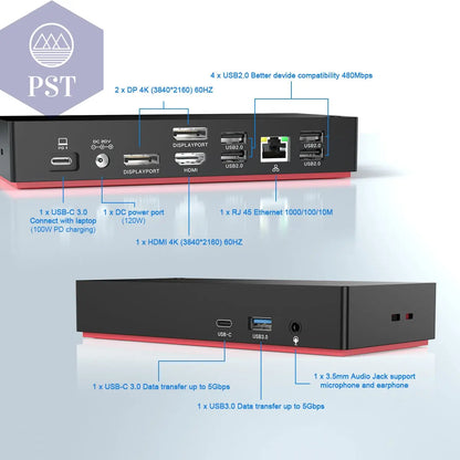 USB HUB Docking Station USB-C USB 3.0 HDMI 4k PST PS Tradings Zubehör PST PS Tradings  PST PS Tradings