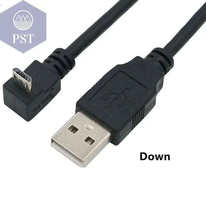 Up & Down & Left & Right Angled 90 Degree USB Micro USB Male to USB male Data Charge connector Cable 25cm 50cm for Tablet 5ft 1m - PST PS Tradings