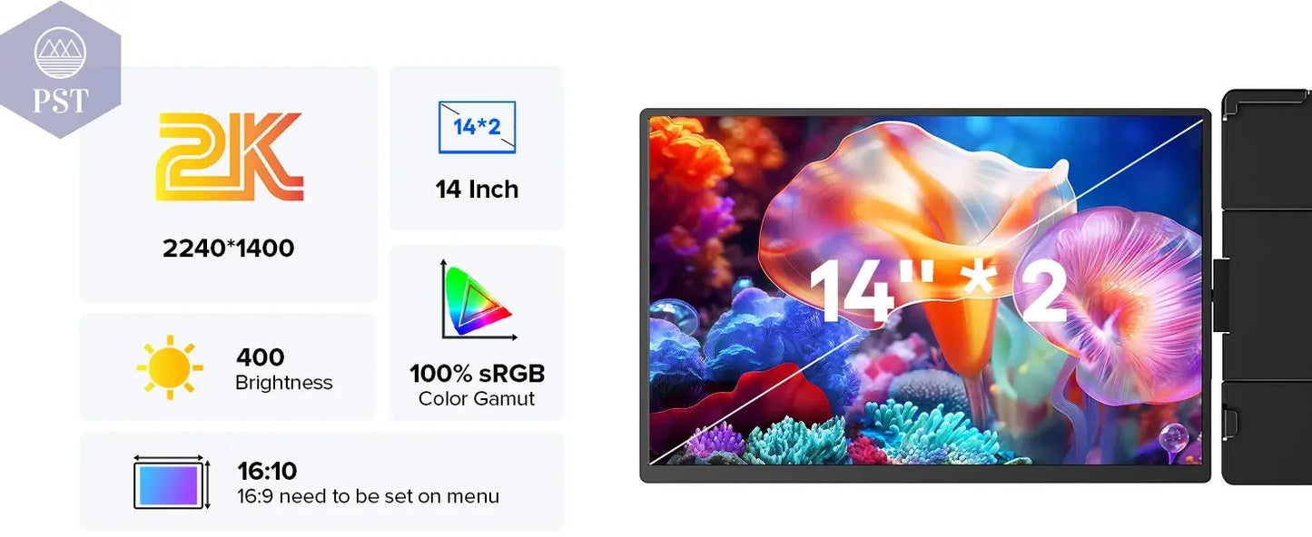 Ustaion X3 14 Zoll Monitor Tragbarer Bildschirm Extender PST PS Tradings Monitor Monitor