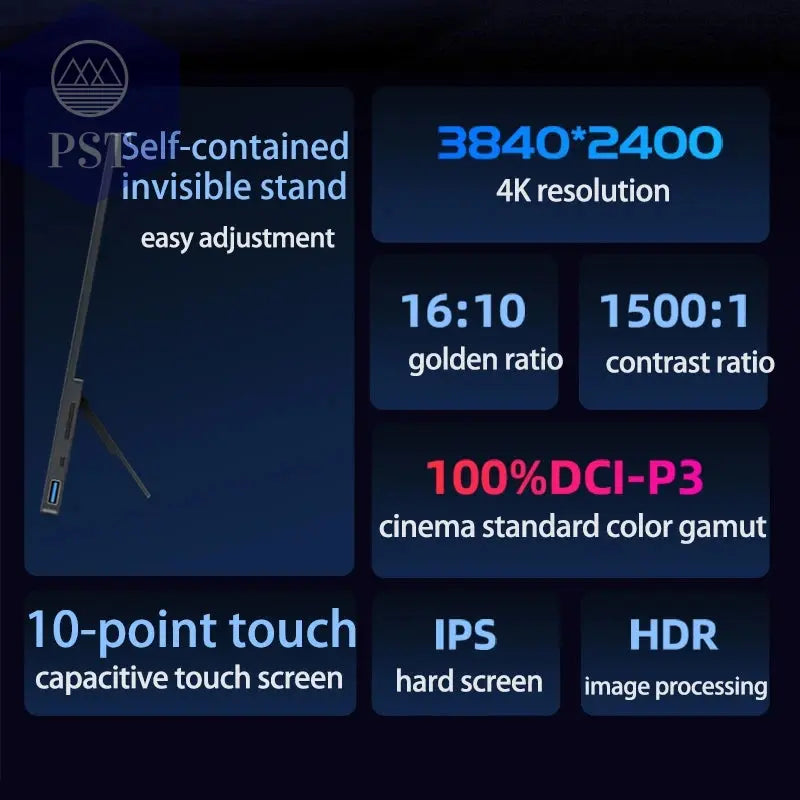 VCHANCE 16 Inch 4K UHD Touch Screen Portable Monitor 100%DCI-P3 HDR Expand Office Movie Display For PC Laptop Phone XBox Switch PST PS Tradings  PST PS Tradings  PST PS Tradings VCHANCE 16 Inch 4K UHD Touch Screen Portable Monitor 100%DCI-P3 HDR Expand Office Movie Display For PC Laptop Phone XBox Switch