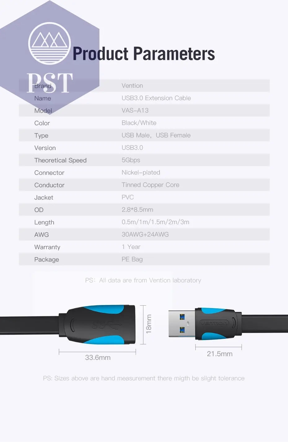 Vention USB 3.0 Extension Cable Male to Female Extender Cable Fast Speed USB 3.0 Cable Extended for laptop PC USB 2.0 Extension       PST PS Tradings