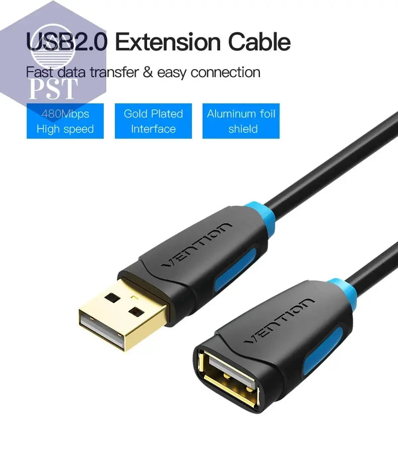 Vention USB 3.0 Extension Cable Male to Female Extender Cable Fast Speed USB 3.0 Cable Extended for laptop PC USB 2.0 Extension       PST PS Tradings