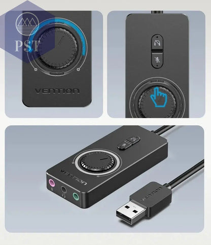 Vention USB External Sound Card USB to 3.5mm Audio Adapter USB to Earphone Microphone for Macbook Computer Laptop PS4 Sound Card       PST PS Tradings